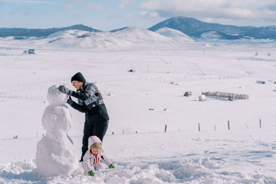 Man skiing on snow