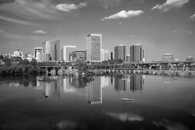 Reflection of buildings in water