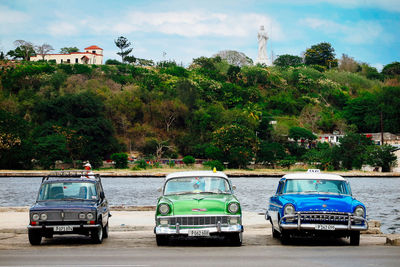 Cars against sky