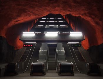 View of escalators in the subway