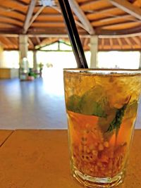 Close-up of drink on table