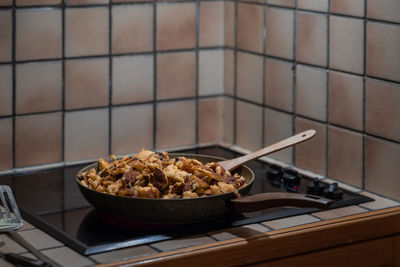 High angle view of food in container