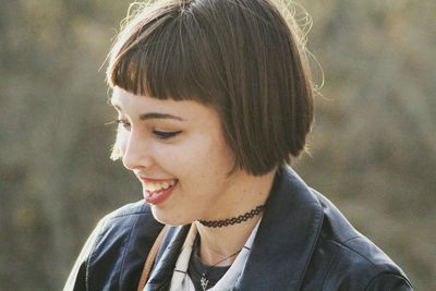 Close-up portrait of young woman