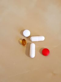 High angle view of eggs on white background