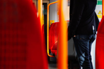 People standing by train