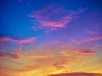 Low angle view of sky at sunset