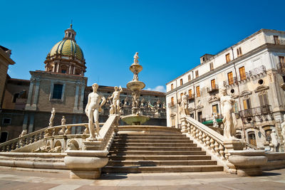 Exterior of building against clear blue sky