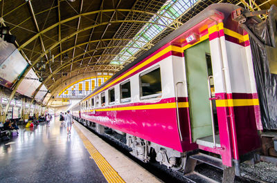 Train at railroad station platform