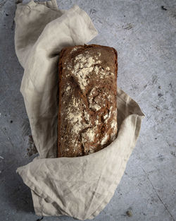 High angle view of bread on table