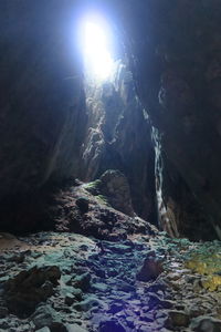 Water flowing through rocks