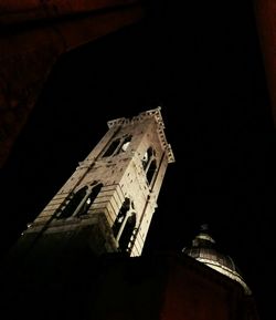 Low angle view of building at night