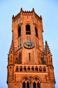 Low angle view of old building against clear sky