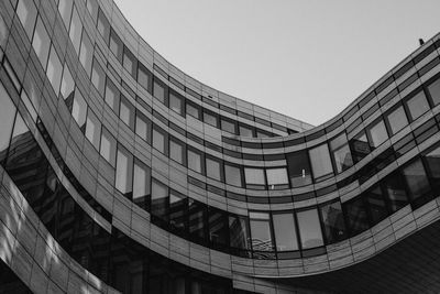 Low angle view of buildings against clear sky