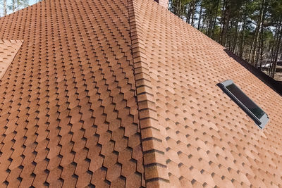 Low angle view of roof and building