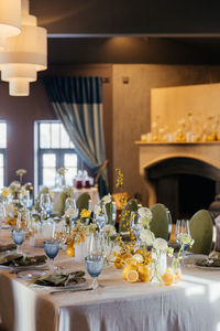 Place setting on table