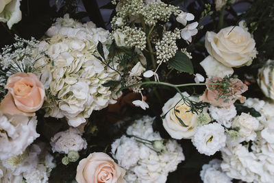 High angle view of rose bouquet