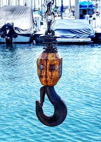 View of boats in water