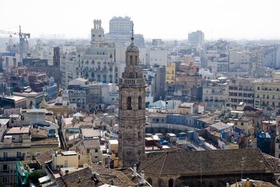 High angle view over city of valencia in spain