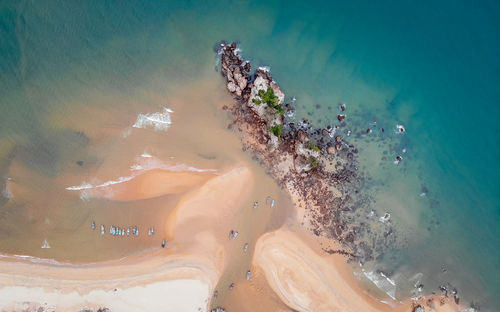 High angle view of beach