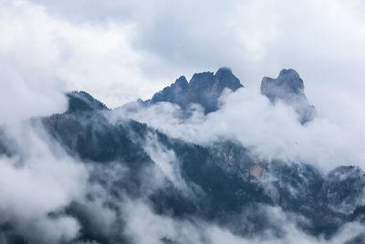 Low angle view of mountains against sky