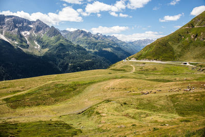 Scenic view of mountains against sky