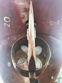 Close-up high angle view of metal