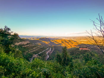 Scenic view of landscape against clear sky