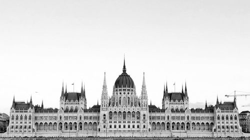 Budapest parliament against clear sky