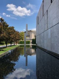 Reflection of building in lake