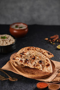 Close-up of food on table
