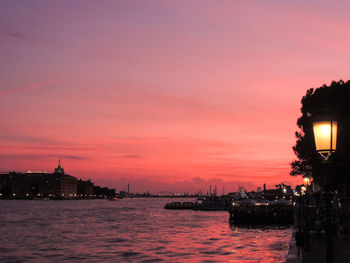 View of giudecca canal at sunset, from zattere, venice.