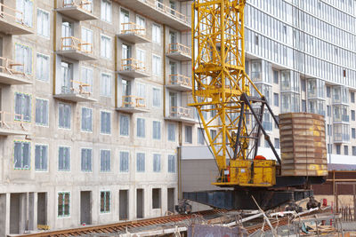 Low angle view of building under construction