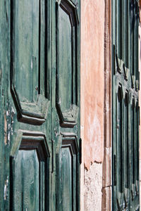 Closed door of old building