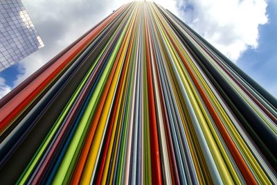 Low angle view of colorful structure against sky