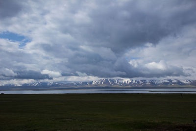 Scenic view of field against sky