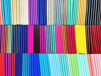 Full frame shot of multi colored fabrics for sale