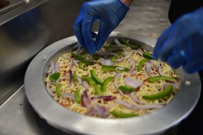 Close-up of hand holding food