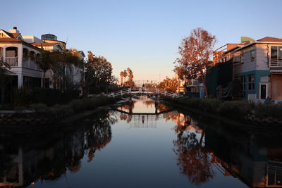 Reflection of buildings in water