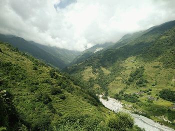 Scenic view of mountains against sky