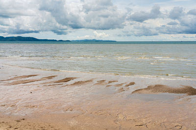 Scenic view of beach against sky