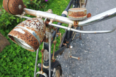 Close-up of rusty metallic object