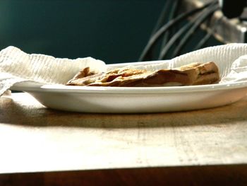 Close-up of bread in plate