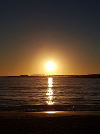 Scenic view of sea during sunset