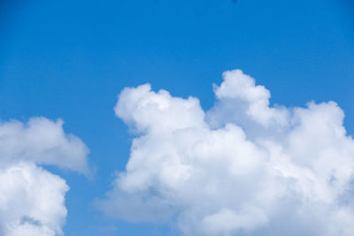 Low angle view of clouds in blue sky