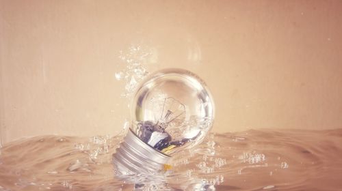 Bulb in water with bubbles
