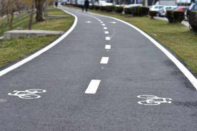 Bicycle road sign, bike lane