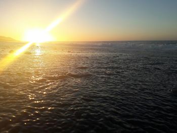 Scenic view of sea during sunset