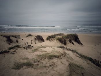 Scenic view of beach against sky