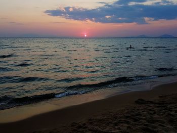 Scenic view of sea during sunset