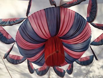 Low angle view of decoration hanging on rope